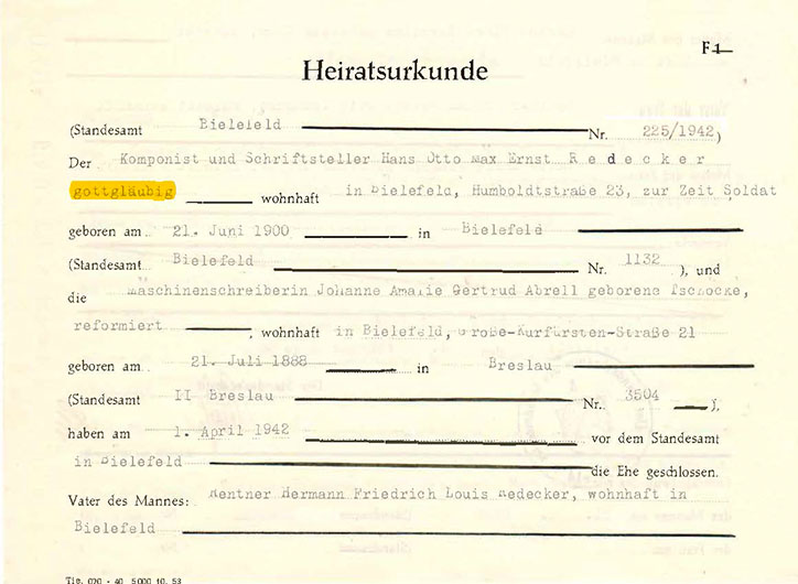 Konfession: Gottgläubig